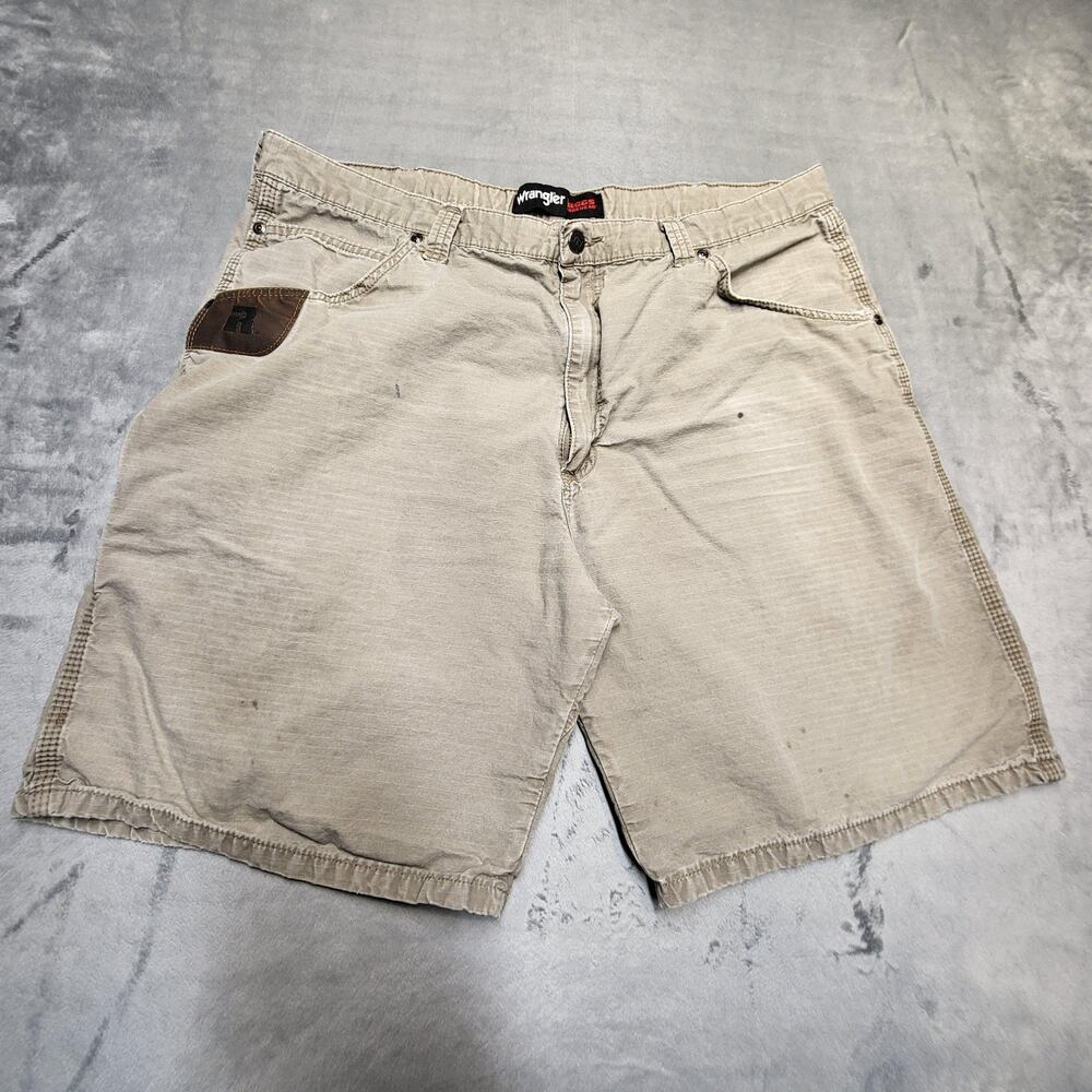 Wrangler Riggs Workwear Shorts Mens 39 Khaki Ripstop Carpenter Ranger 3W345DK